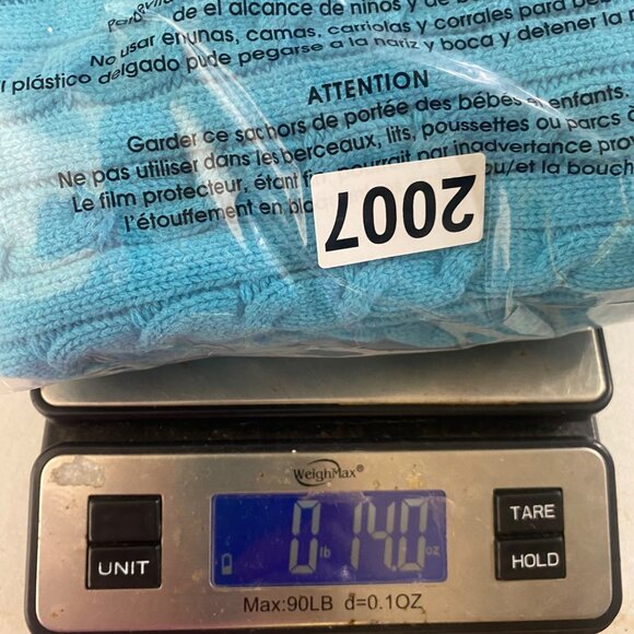 August‎ Silk Cable Knit V-Neck Cotton Sweater Womens XL Blue - Picture 7 of 7